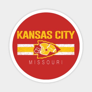 Vintage Kansas City KC Retro Football At Sunday Game Day Magnet